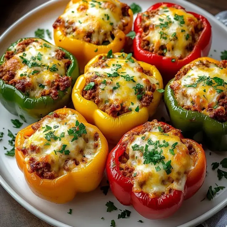 Savory Pepper Medley Casserole with colorful peppers and cheese topping