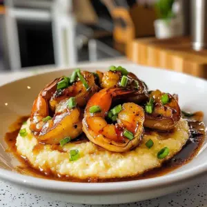 Delicious shrimp and grits served in a bowl, showcasing the savory Southern dish.