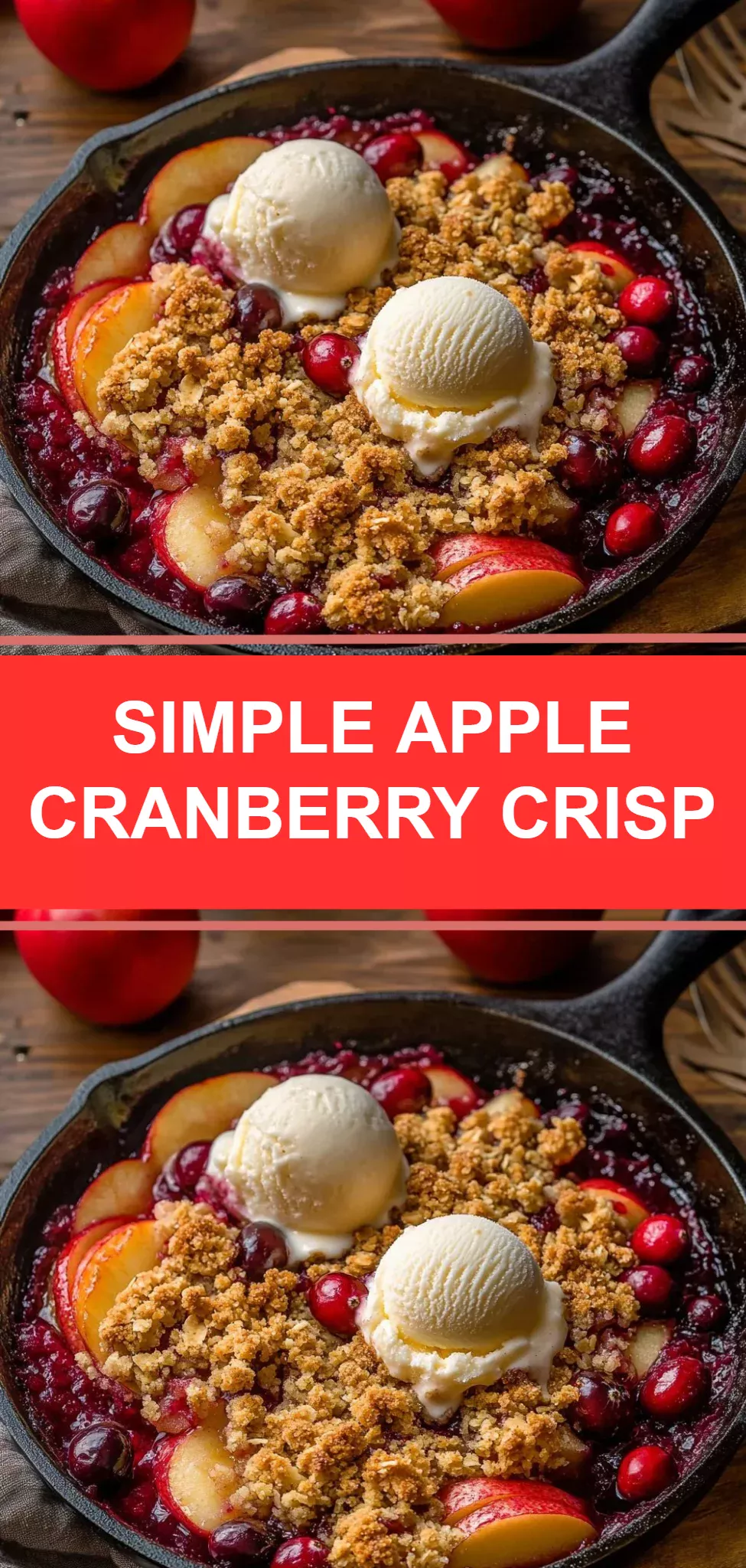 Simple Apple Cranberry Crisp