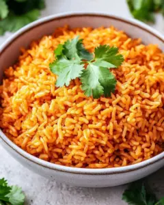Bowl of simple Mexican rice, a perfect side dish for Mexican cuisine