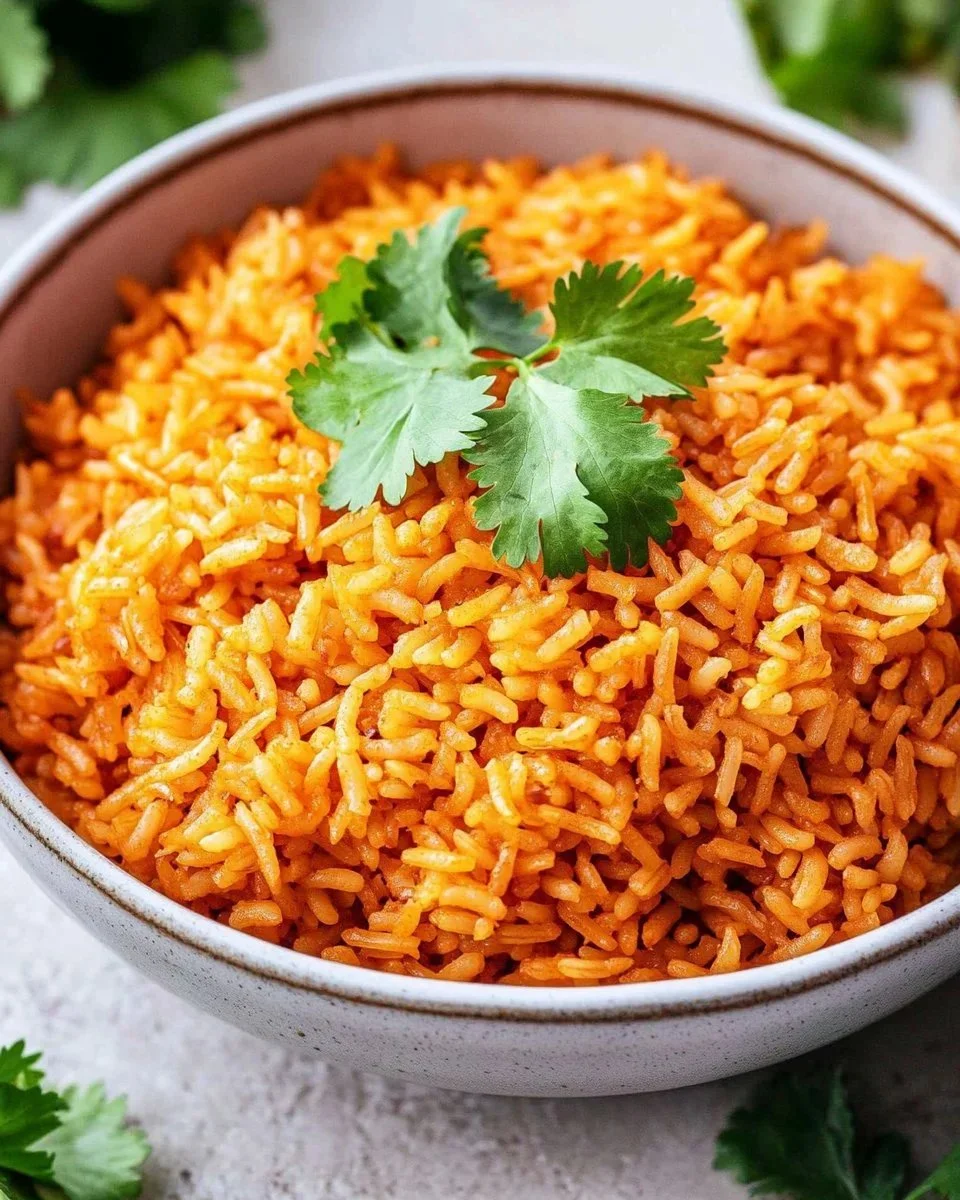 Bowl of simple Mexican rice, a perfect side dish for Mexican cuisine