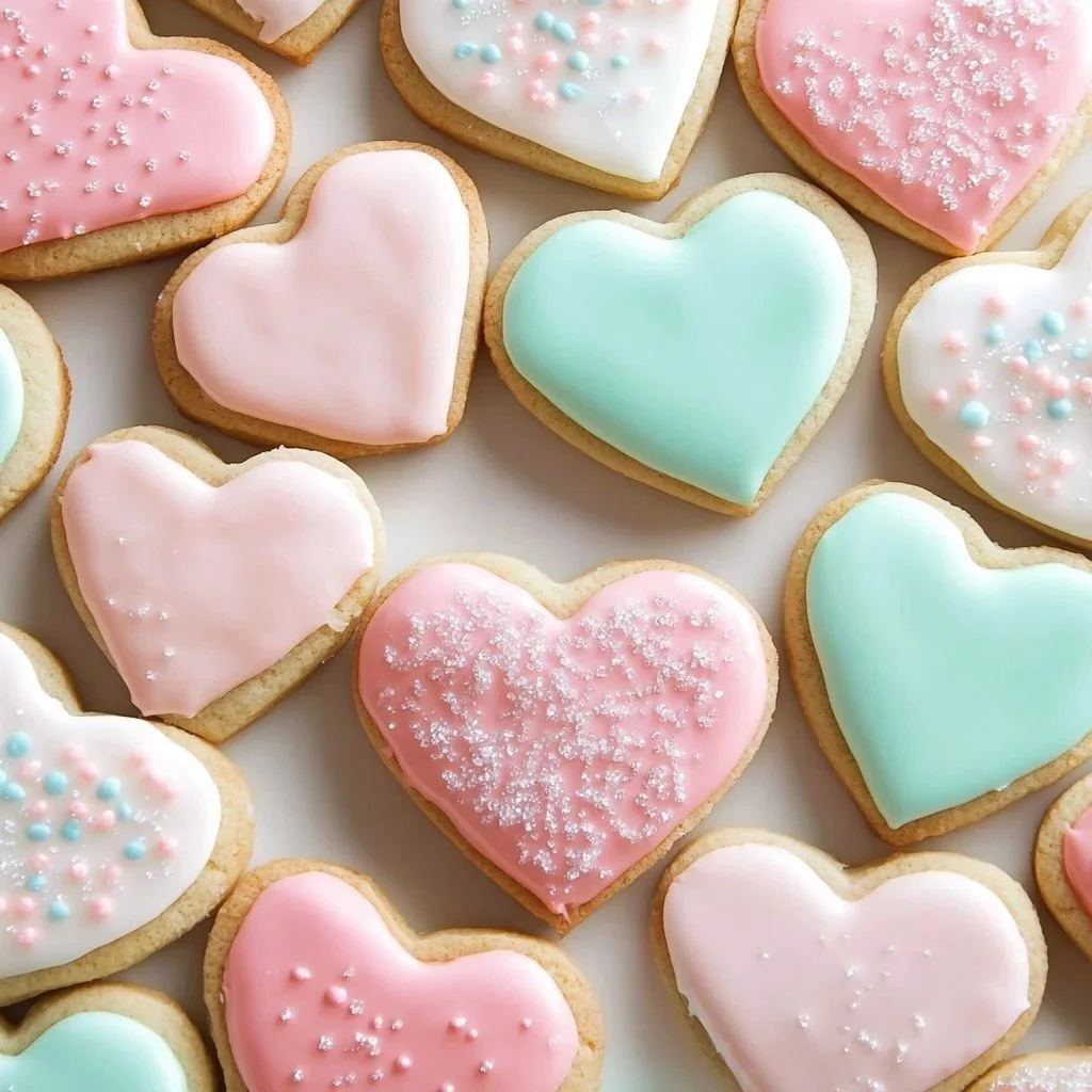 Soft cutout sugar cookies decorated with icing and sprinkles