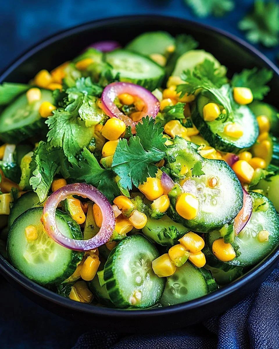 Delicious Spicy Mexican Cucumber Salad with vibrant ingredients and a zesty dressing