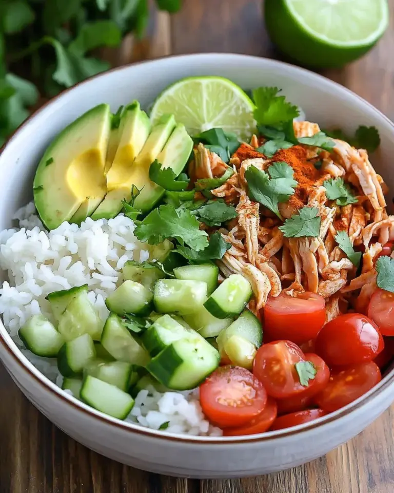 Spicy Mexican Shredded Chicken in a serving dish with fresh toppings