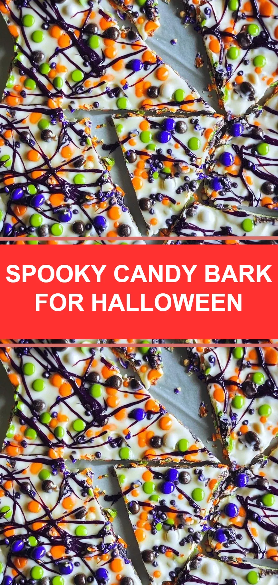 Spooky Candy Bark for Halloween