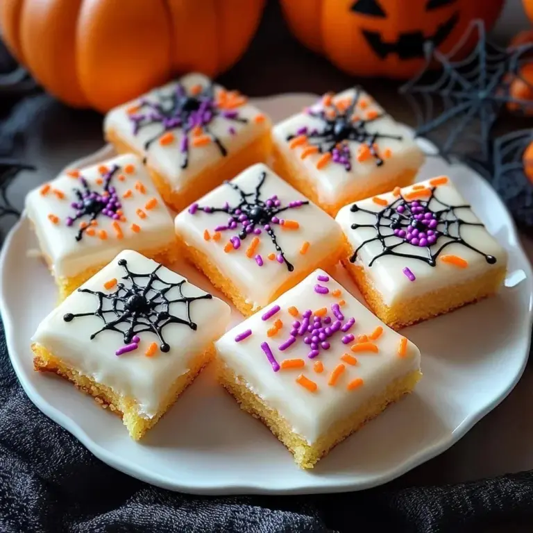 Delicious spooky sugar cookie bars decorated for Halloween