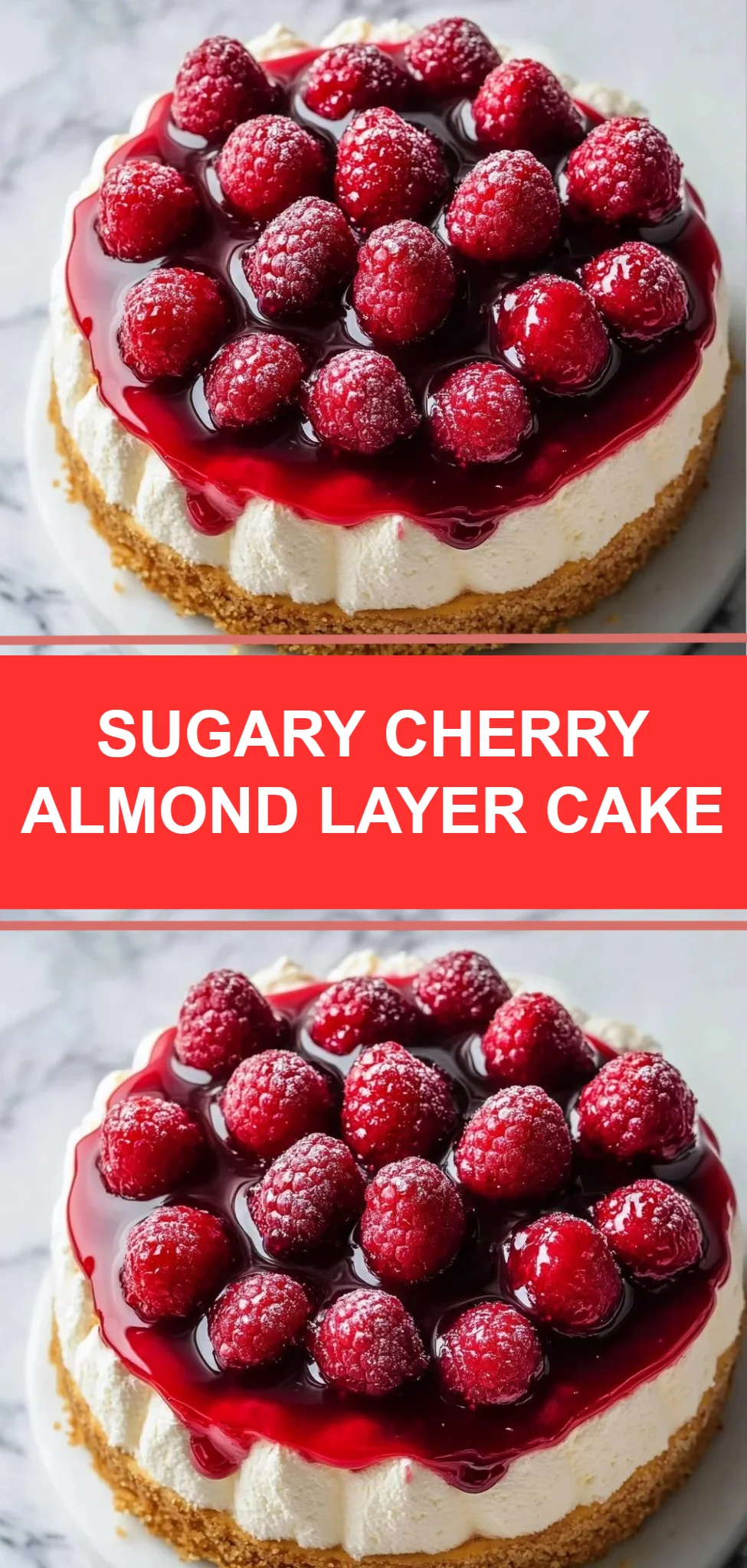 Sugary Cherry Almond Layer Cake