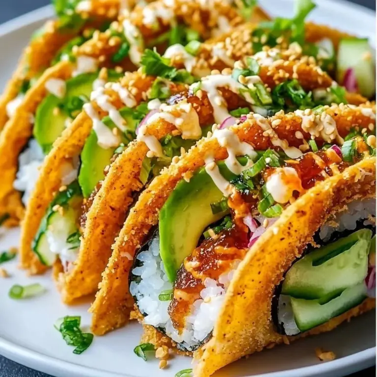 Sushi tacos featuring fresh ingredients and vibrant flavors