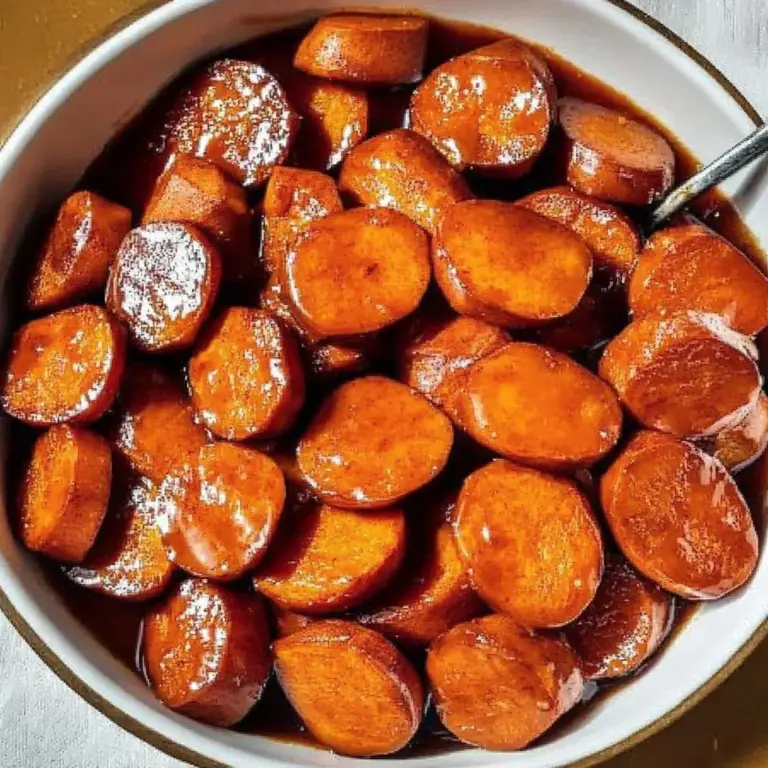 Delicious sweet candied yams dish served in a bowl