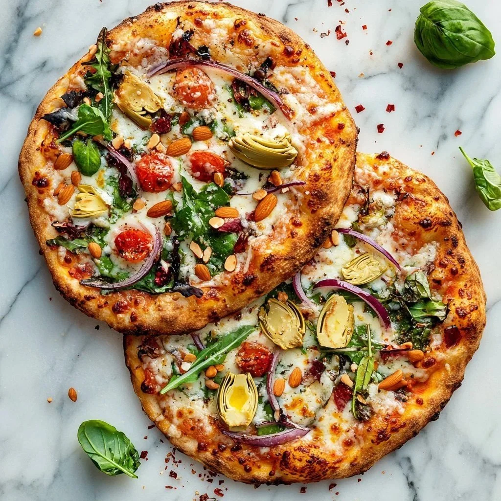 Delicious homemade veggie pizza topped with fresh vegetables and cheese