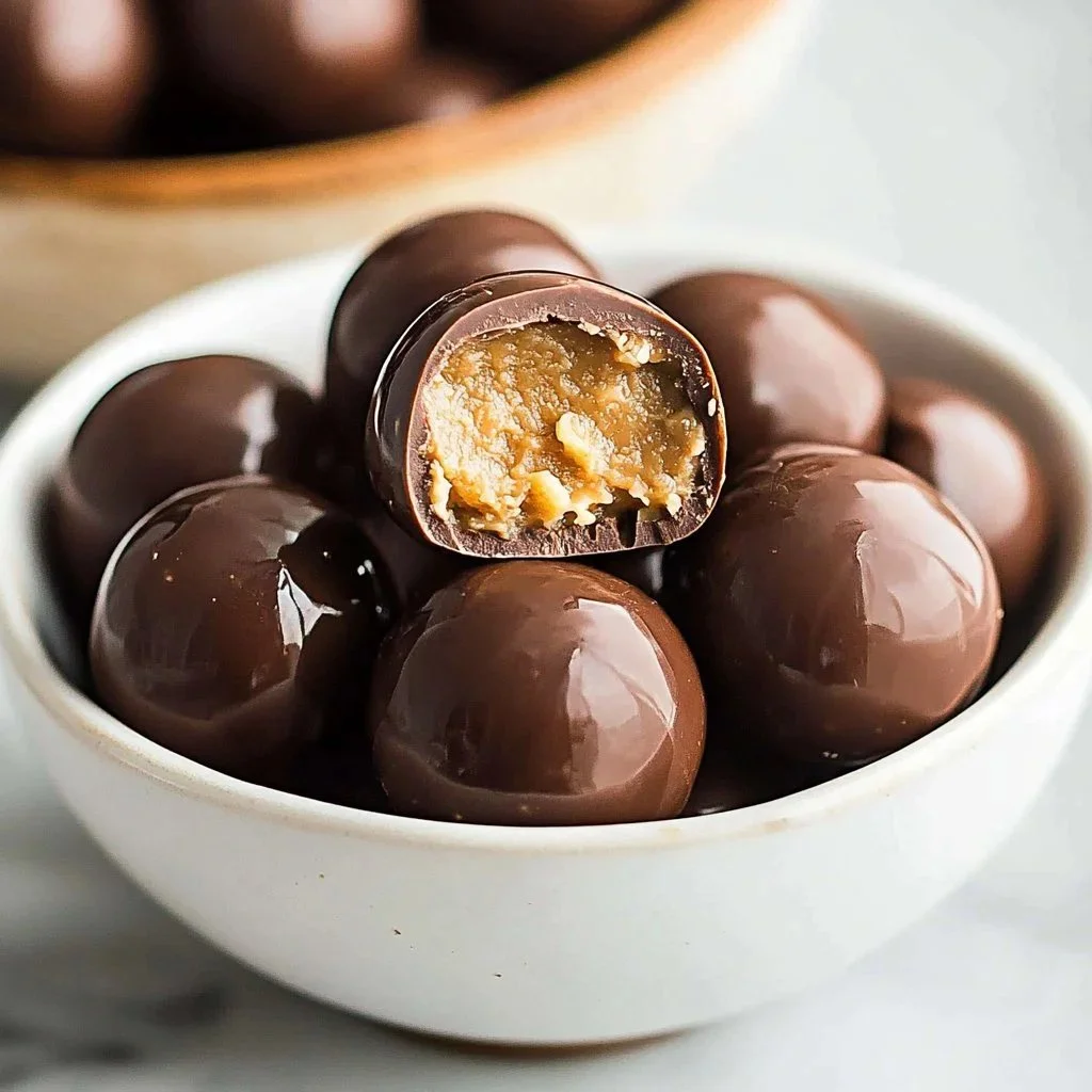 Toasted coconut almonds truffles made with rich chocolate and crunchy almonds