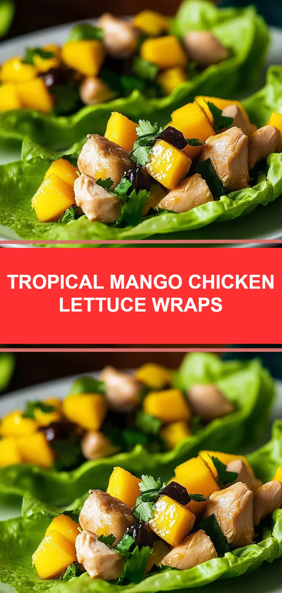 Tropical Mango Chicken Lettuce Wraps