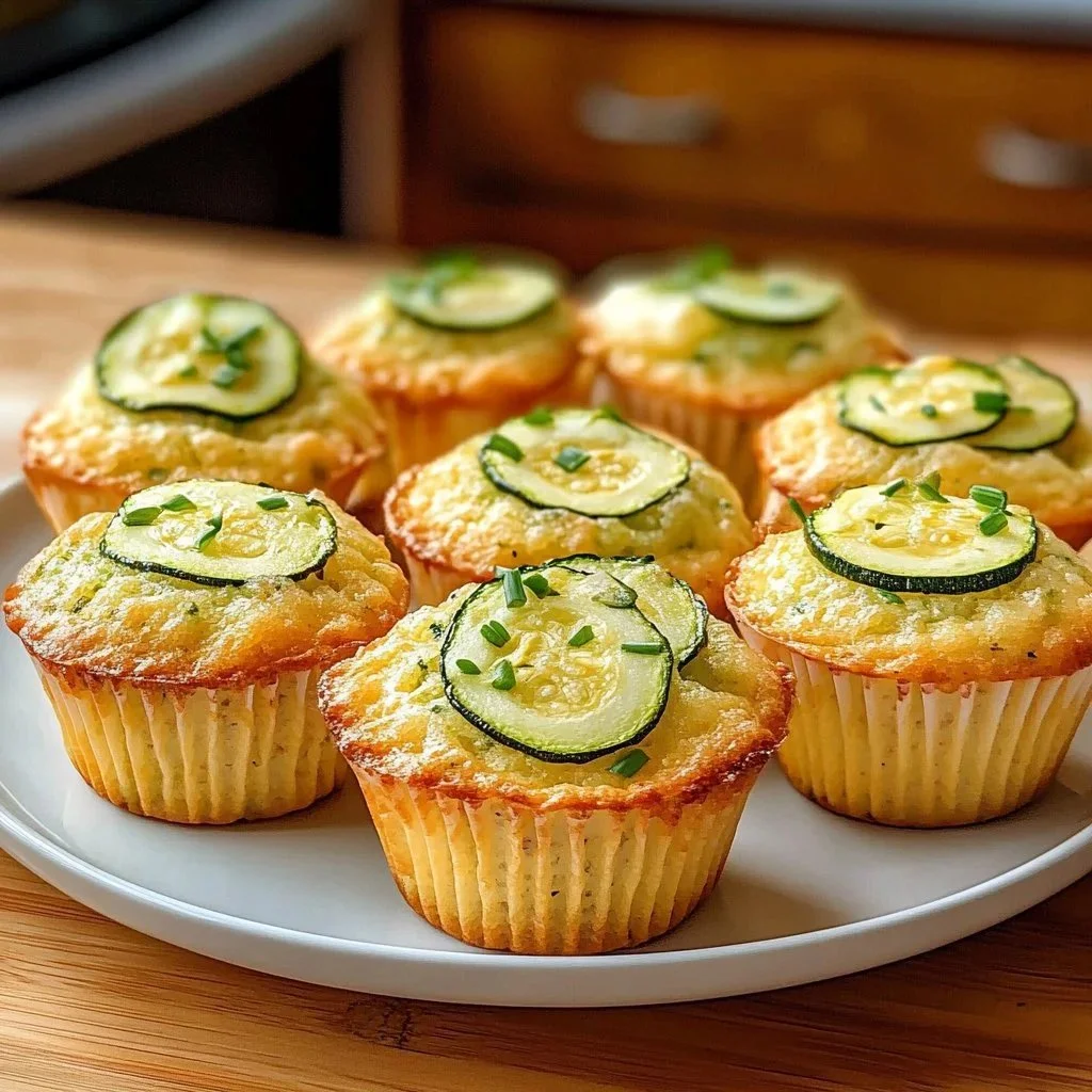Zesty morning cucumber muffins on a plate